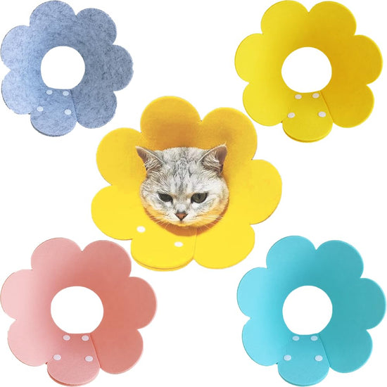 【4PCS】 Collar Cono Suave para Gatos, Collares Protectores Ajustables para Gatos, Collar E de Recuperación para Gatos, Anti-Mordidas, Anti-Lamido, Conos Suaves para Curación de Heridas, Cono Detiene Lamido, Cono para Gato (L)